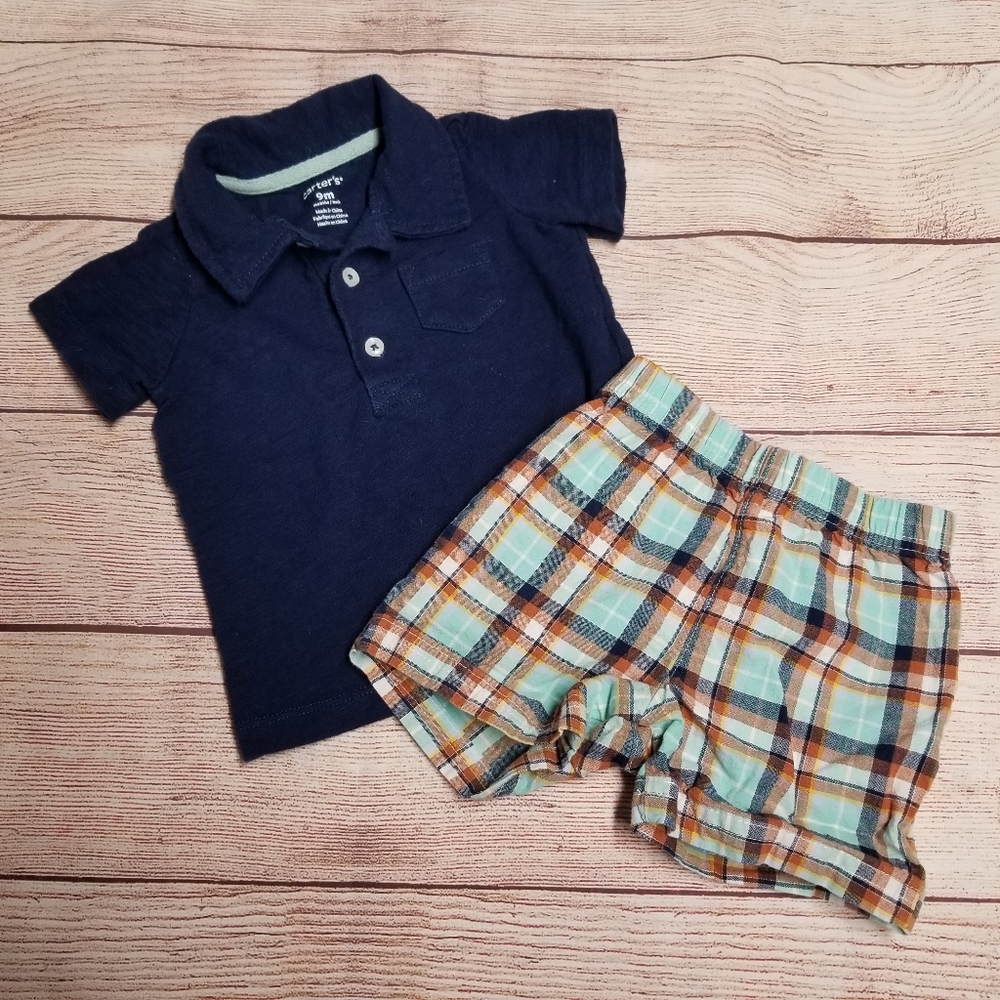 9 month boy matching set Carters